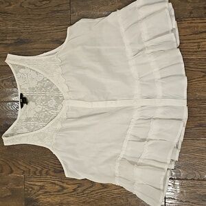 H&M Cream Lace Button-Down Blouse